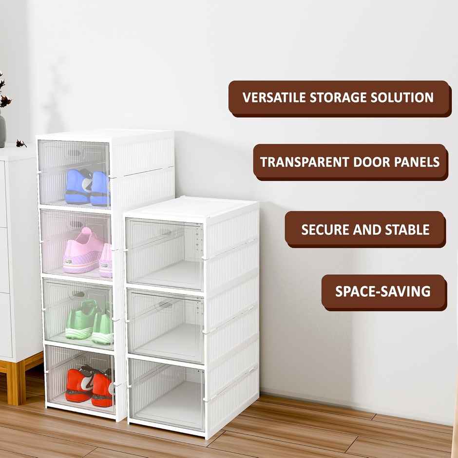 Kuber Industries (6-Layer) Foldable Storage Rack for Shoe | Slippers & Books | White