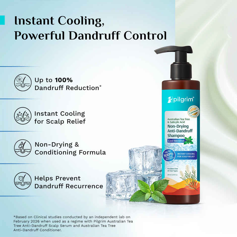 Pilgrim Australian Tea Tree & Salicylic Acid Anti-Dandruff Shampoo with Cool Menthol