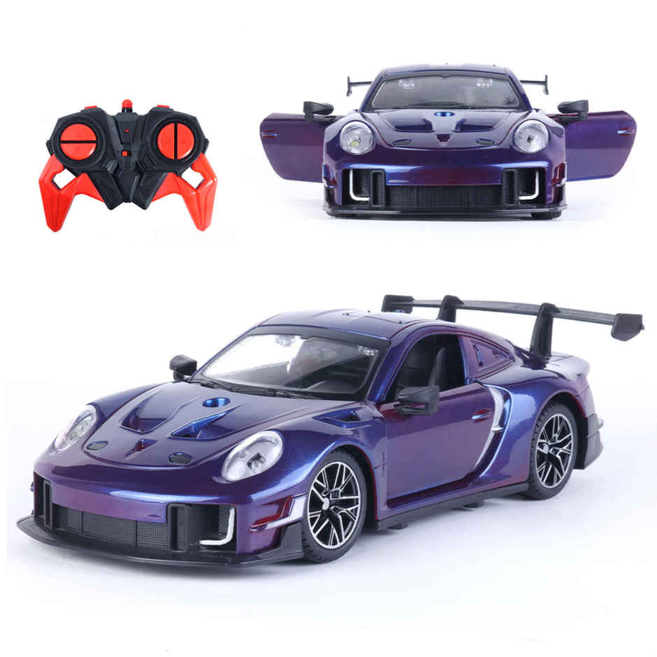 Race n Roll RC Door Opening Car | 1200mAh | 100+ft Range | Drift | Por Twin Blue