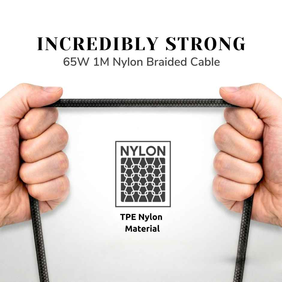 Philips DLC4130CB/94 65W USB Type-C to Type-C Fast Charging Cable | Nylon Braided | 1m