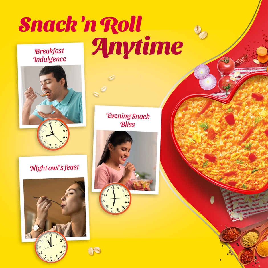 Saffola Masala Oats | Peppy Tomato | Anytime Snack | Ready In 3 Mins | Millets Goodness |500g