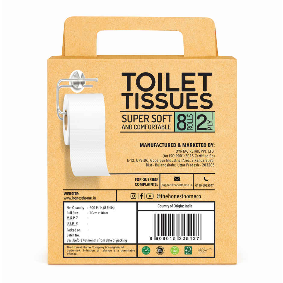 The Honest Home Company Toilet Roll (2 Ply) - Pack of 8