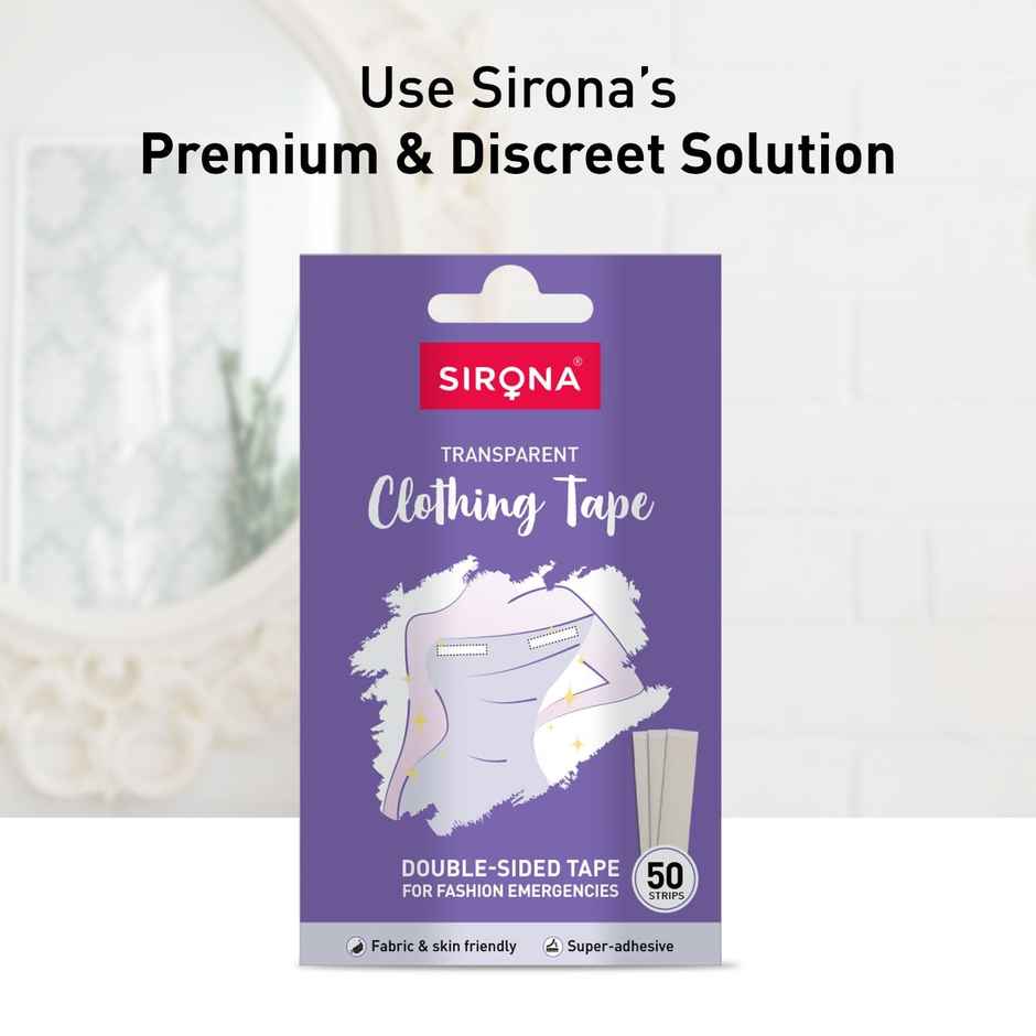 Sirona Transparent Double-Sided Clothing Tapes For Fashion Emergencies - 50 Strips