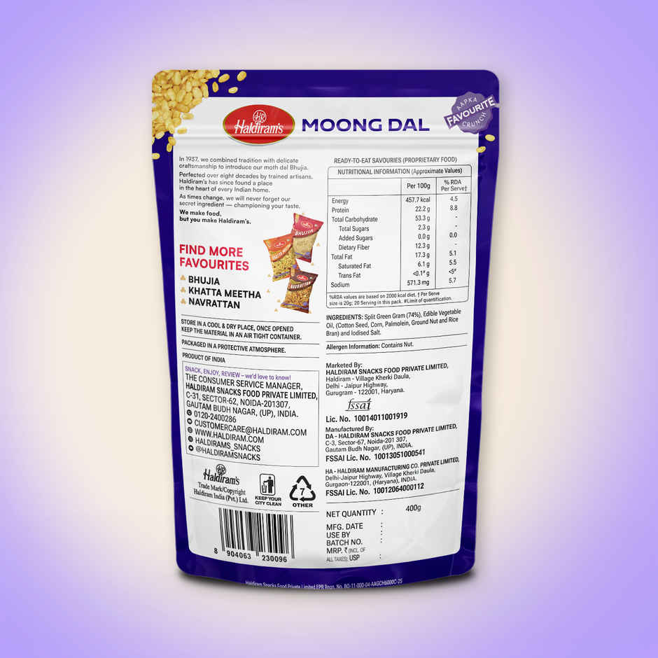 Haldiram's Moong Dal | Crispy Fried Lentil Snack