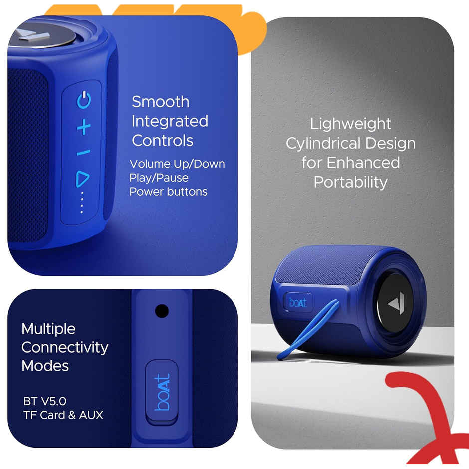 boAt Stone 352 Bluetooth Speaker w/ 10W RMS Stereo Sound & IPX7 Water Resistance (Vibing Blue)
