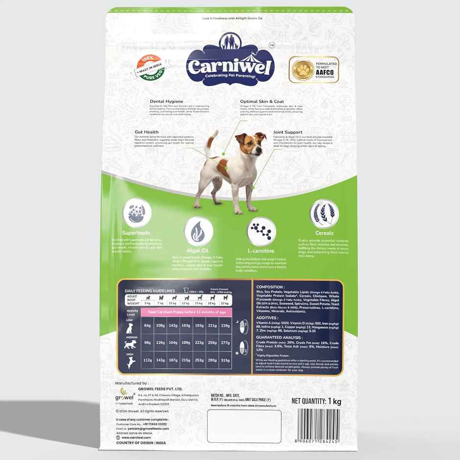 Carniwel Veg With Superfoods Dry Dog Food For Small Breed, Puppy