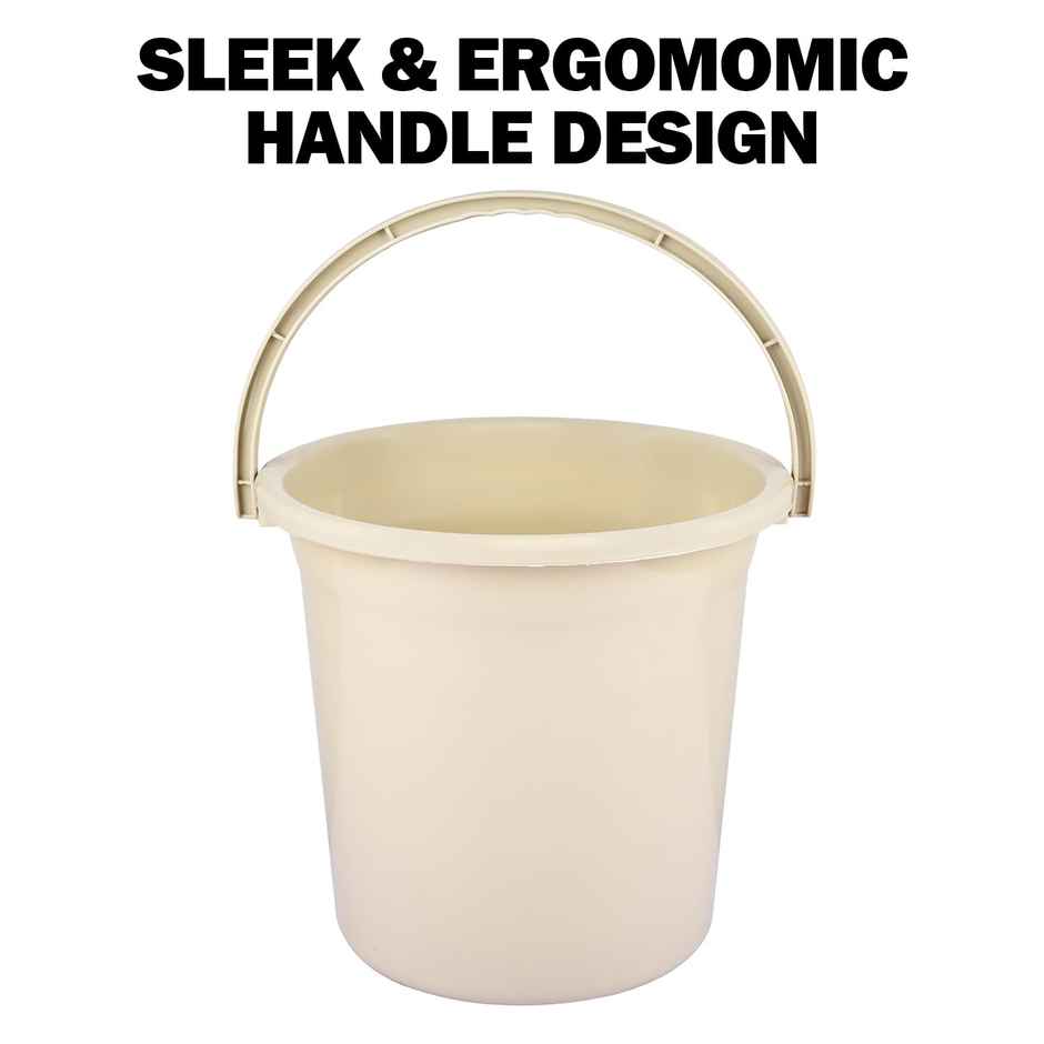 Kuber Industries Plastic Strong Bucket for Bathroom for Bathing|18 L|Pack of 2|Beige