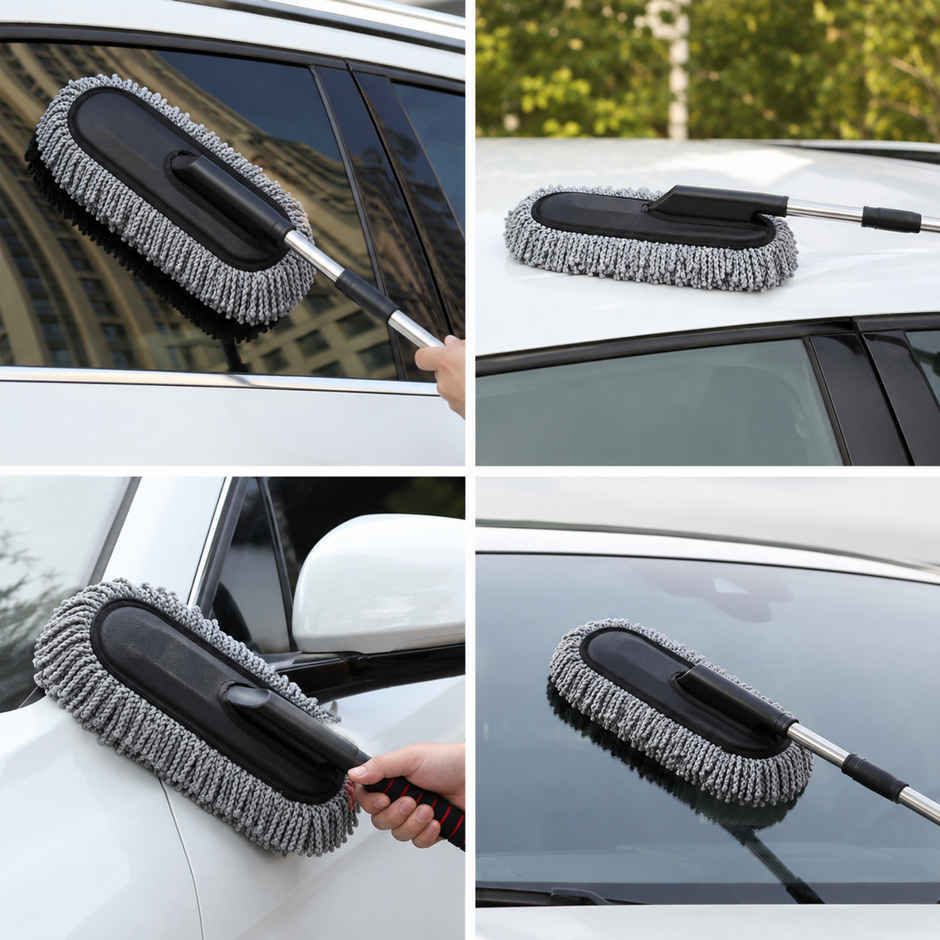 SE7EN Extendable Long Handle Car Duster - Scratch-Free Microfiber Cleaning Brush for Car