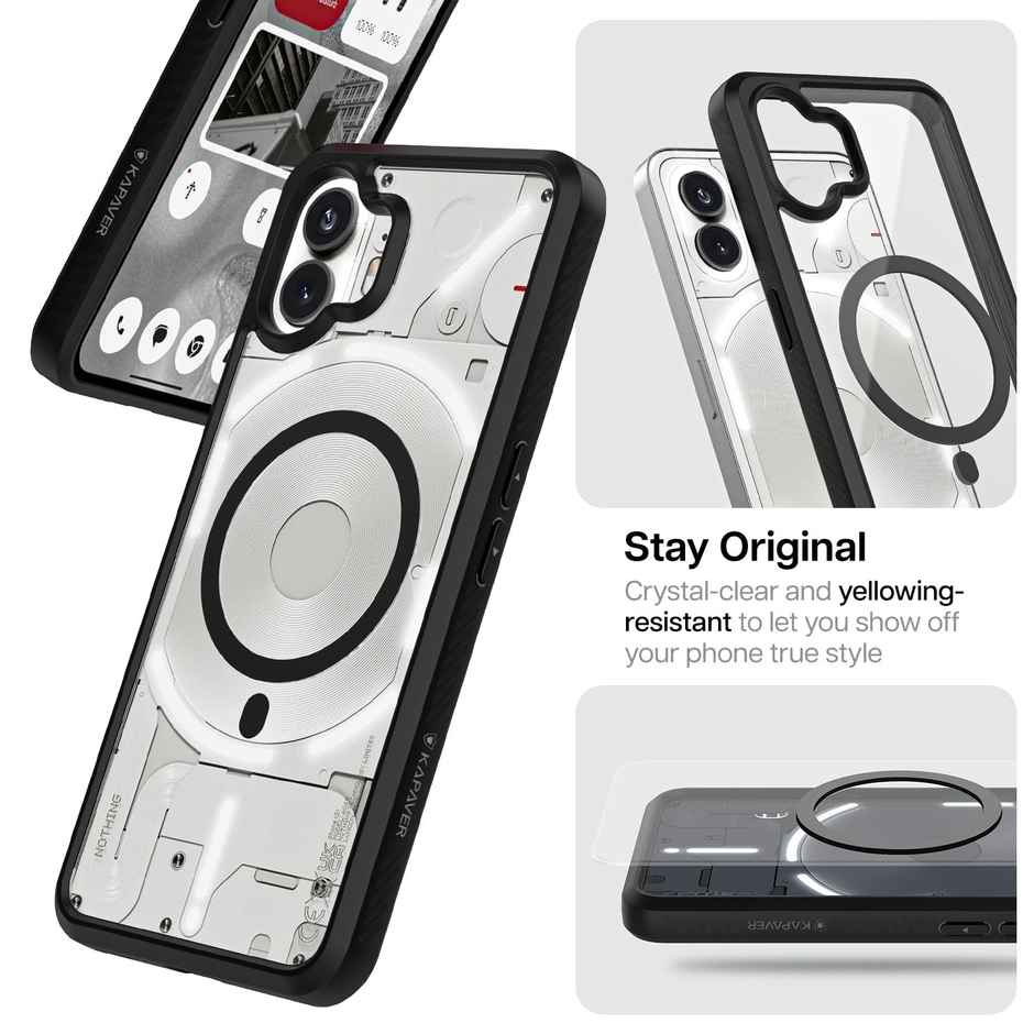 Kapaver Nothing Phone 2 Back Cover Case | Mag X - Black