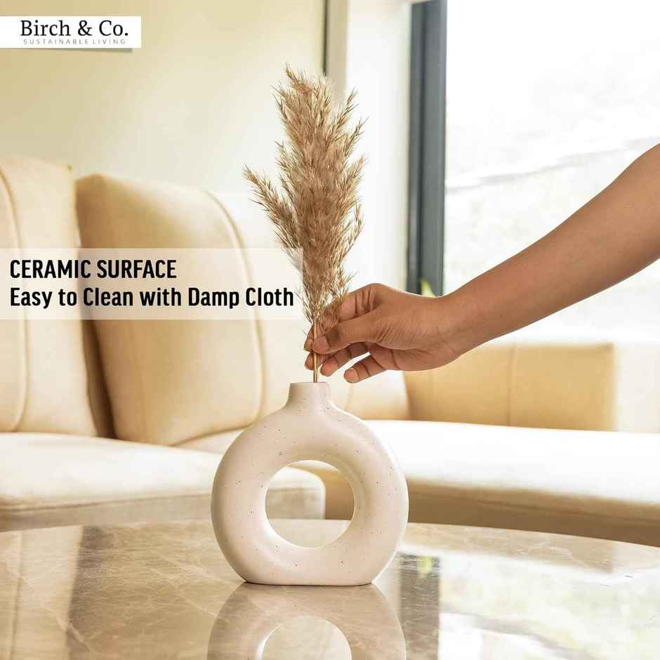 Birch & Co. Vase White Ring 6 in
