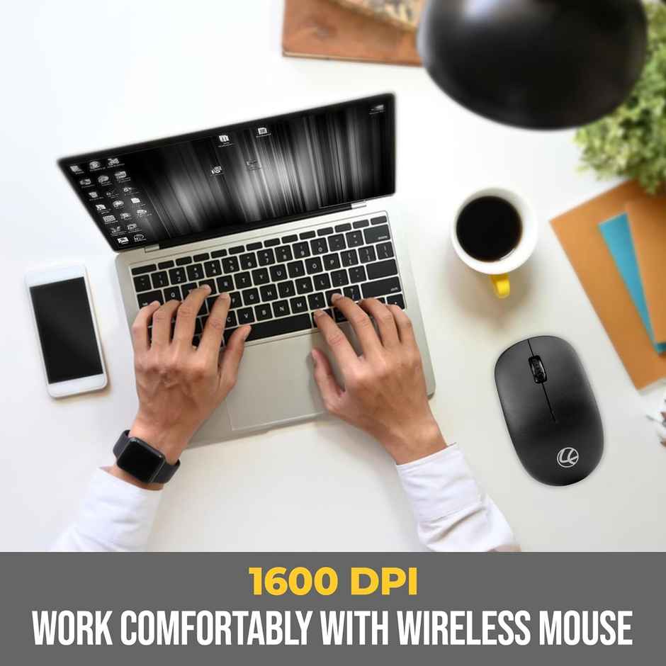 Lapcare Safari Iii B Wireless Mouse-2.4Ghz & Upto 1600 Dpi With Duracell Battery & 3 Year Warranty - Black
