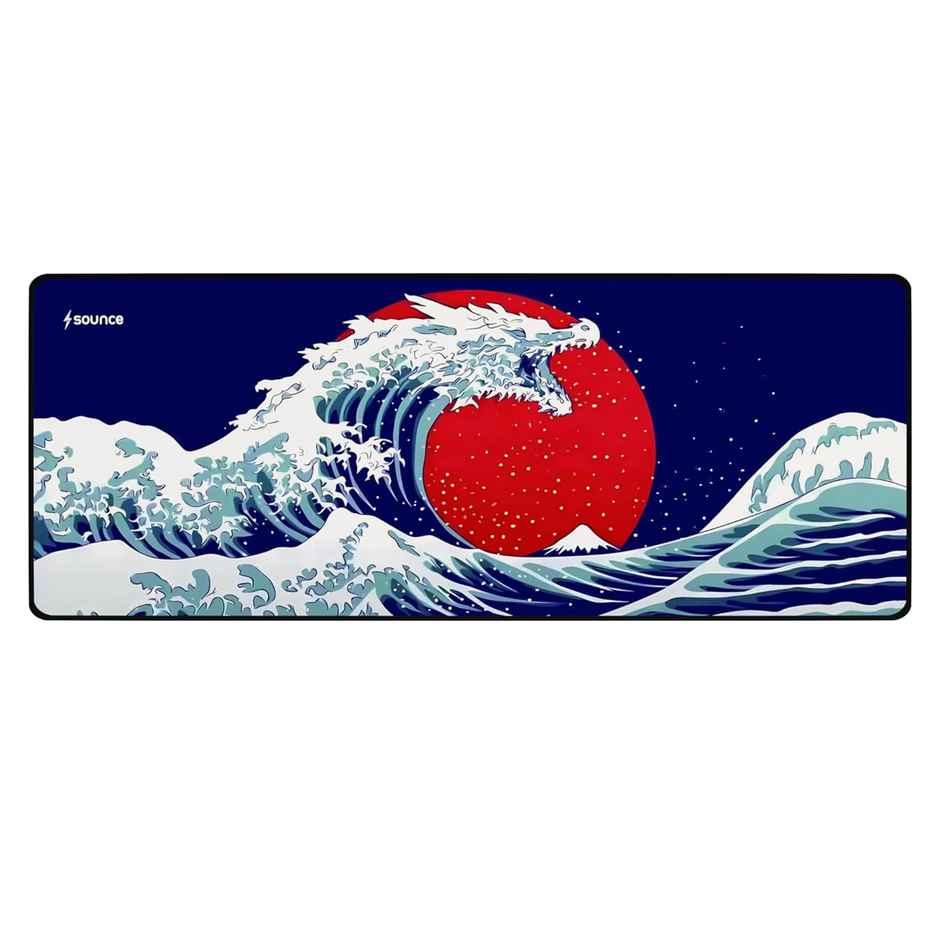 Sounce Snow Dragon Mouse Pad | Non Slip | Waterproof | Desk Mat | 900 x 400 mm | Blue