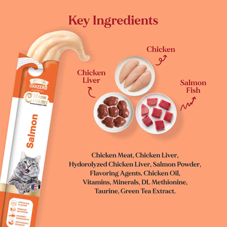 Grain Zero Creamy Lickable Cat Treat - Salmon