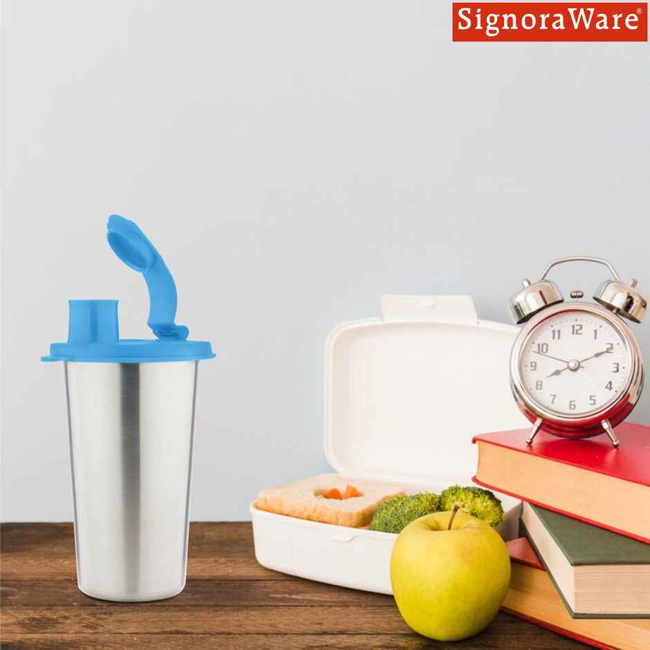 Signoraware Stainless Steel Jumbo Stylish Sipper | Blue - 500 ml