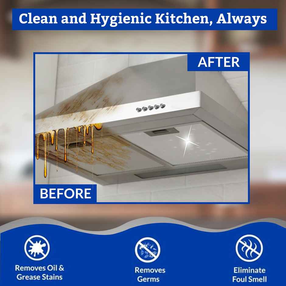 Klenzmo Washing Machine Cleaner Powder (180g) & Klenzmo Chimney Cleaner And Kitchen Degreaser (400ml) Combo