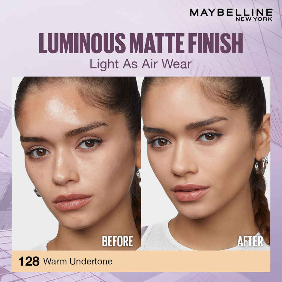 Maybelline Super Stay Lumi Matte Liquid Foundation, 30HR Long Lasting, 128