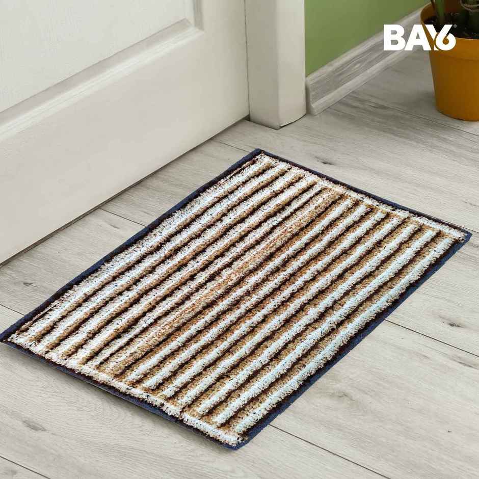 BAY6 Sona Microfiber Anti- Skid Doormat Set | 35 x 55 cm - Brown