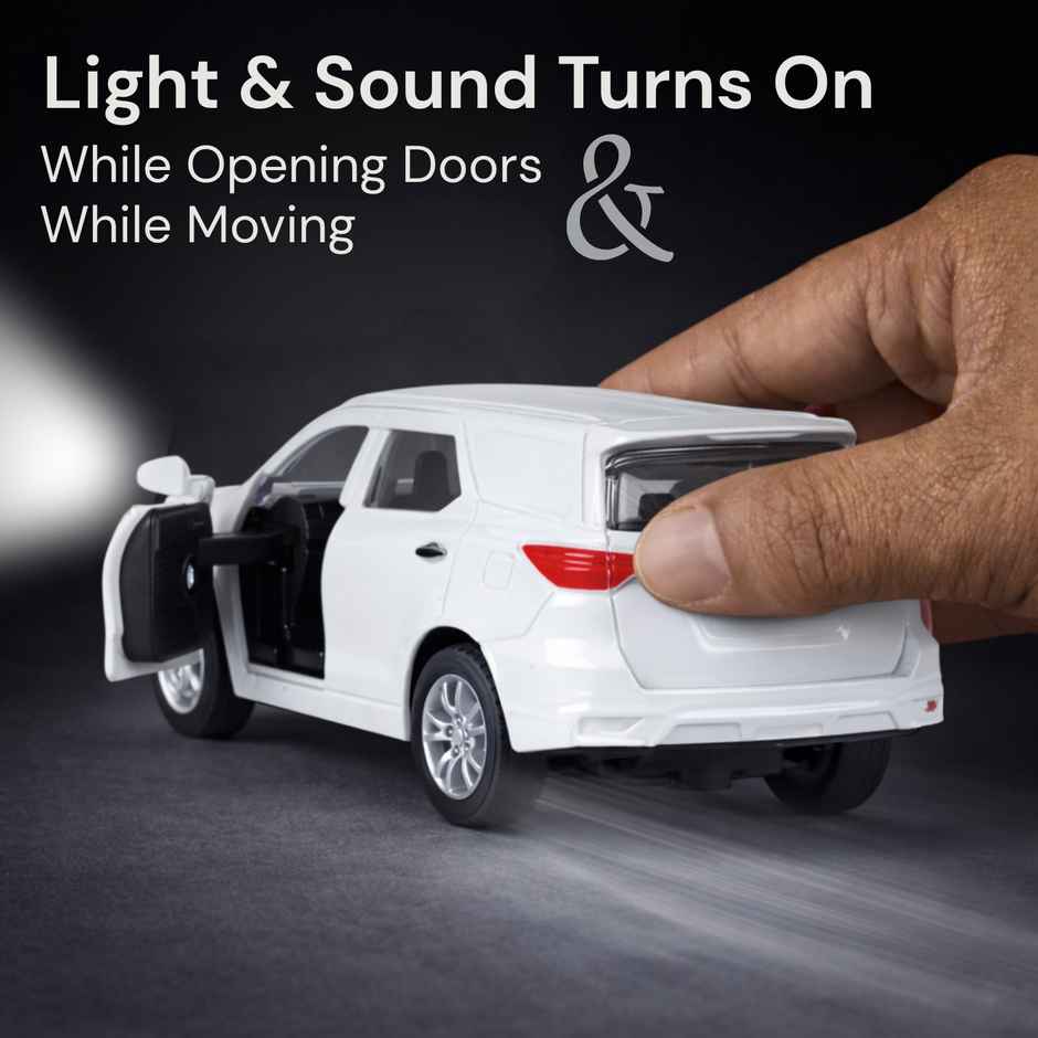 Race n Roll Light & Sound Elite Cruiser SUV Toy Car Pull back Action Fortu White