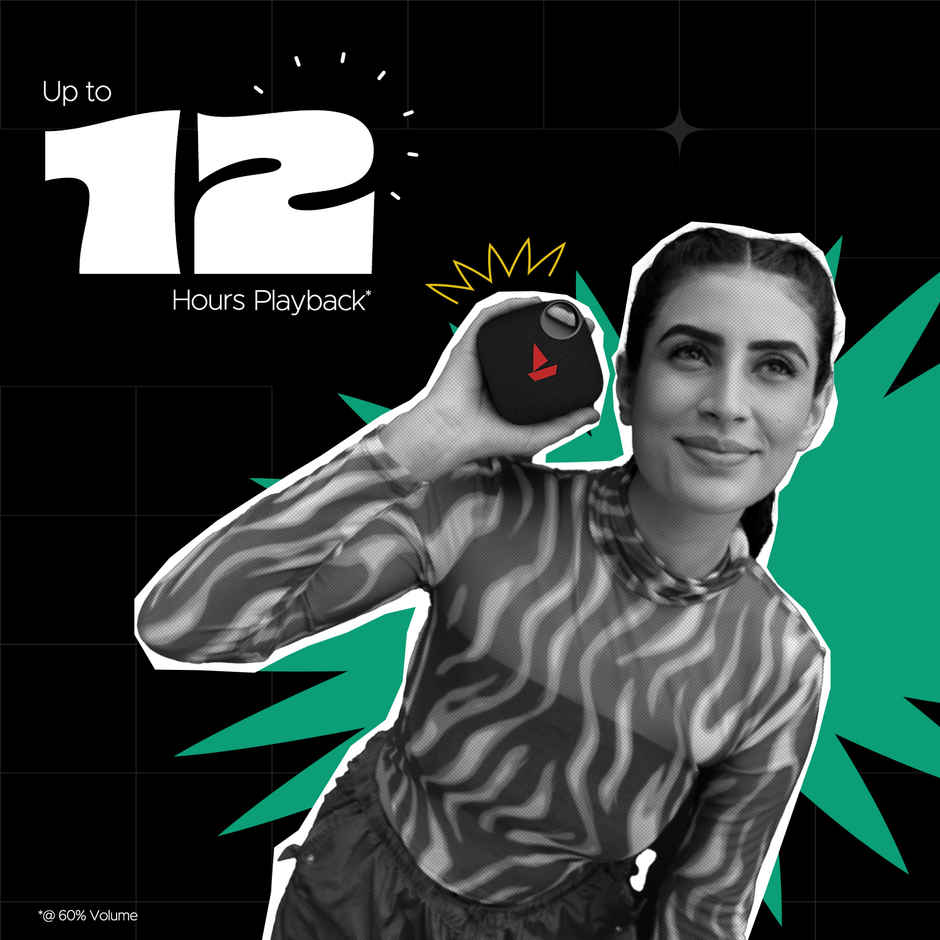 boAt Stone 190 Pro Bluetooth Speaker, 12 HRS Playback, TWS Feature & IPX6 Splash Resistance 5 W Bluetooth Speaker, Mono Channel - Raging Black