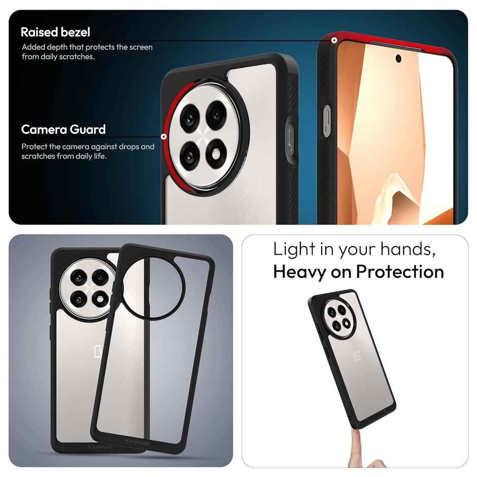 Kapaver Oneplus 13r Back Cover Case | Impulse - Black