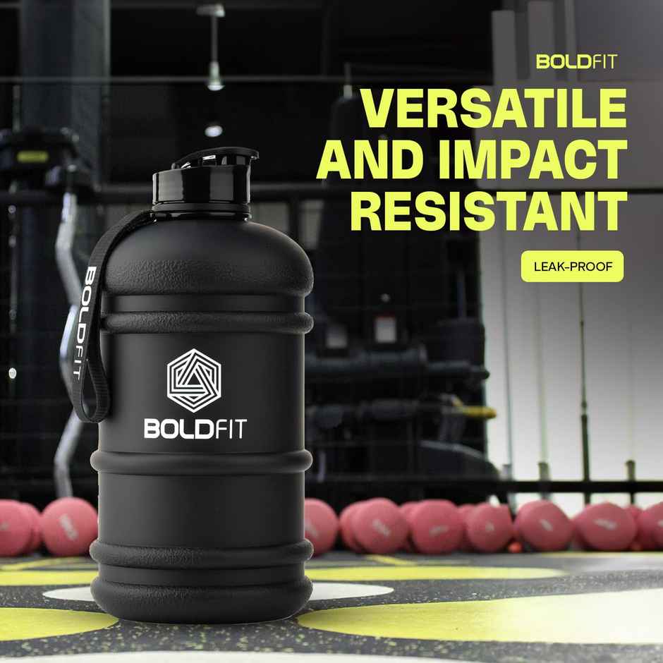 Boldfit 2 Litre Water Bottle For Gym Gallon Water Bottle 2+ | Gloss Black New