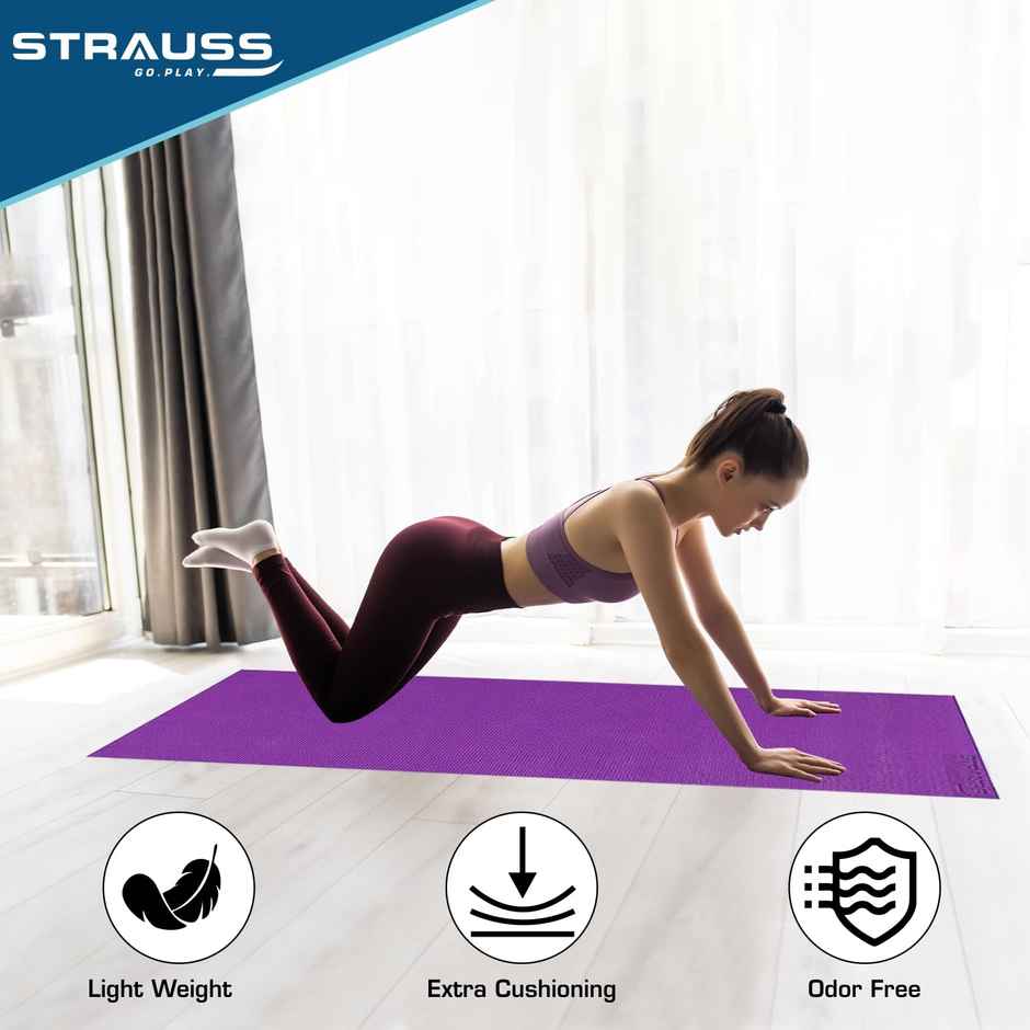 Strauss Yoga Mat, 8 mm (Purple)