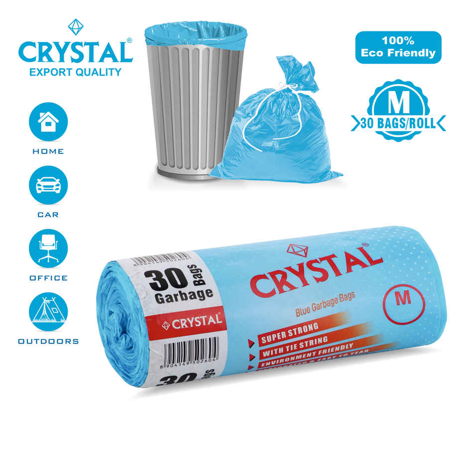 Crystal Medium Blue Garbage Bag Roll 19X21 Combo of 3