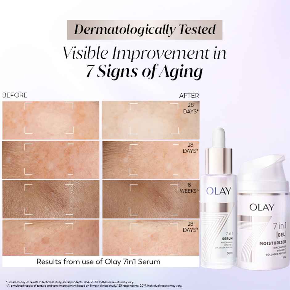 Olay 7in1 Ultra Light Gel Moisturizer | Fight 7 Signs of Aging with Niacinamide, Vit C, Collagen