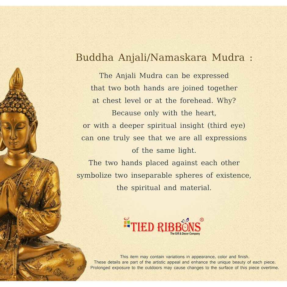 Tied Ribbons Buddha Idol Statue Showpiece | 18.5 cm