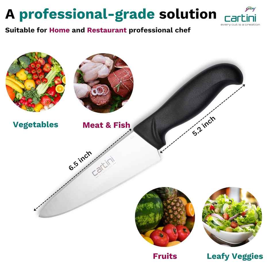 Godrej Cartini Classic Chef Knife Small - Black