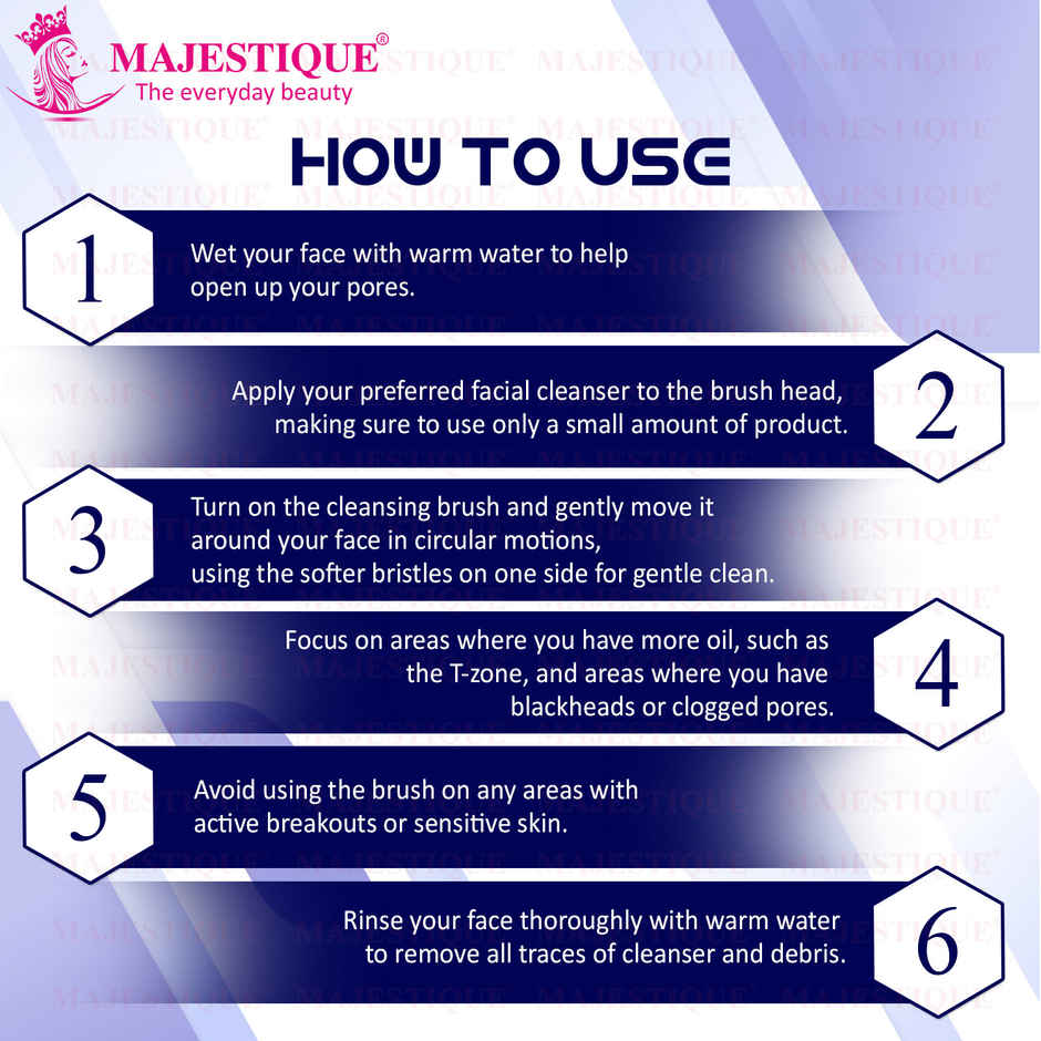 Majestique Face Exfoliator FC3 Facial Wash Massage Brush | Color May Vary