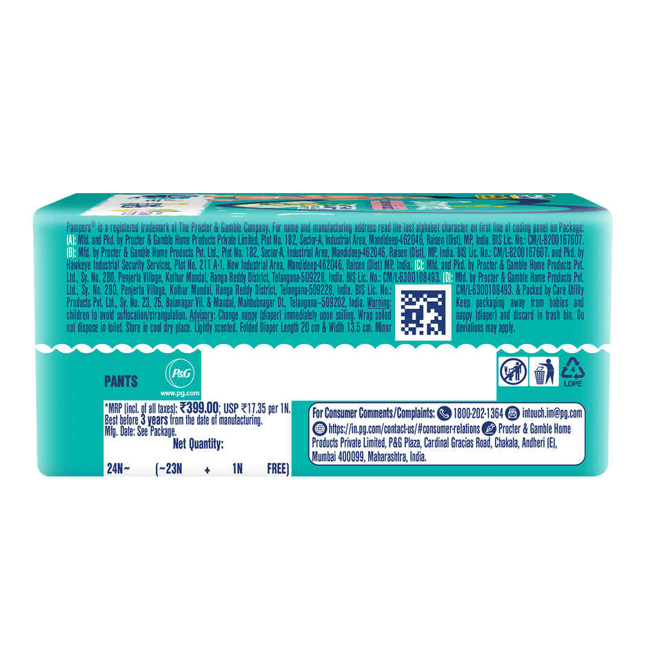 Pampers All Round Protection Baby Diapers | Pant Style | M | 24 pcs