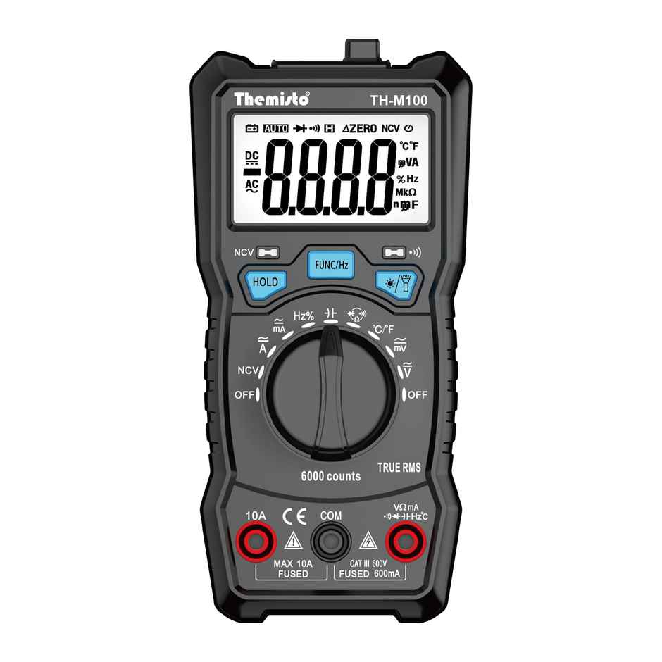 Themisto Ac/Dc Current, Autorange Digital Multimeter (Black) (Th-M100)