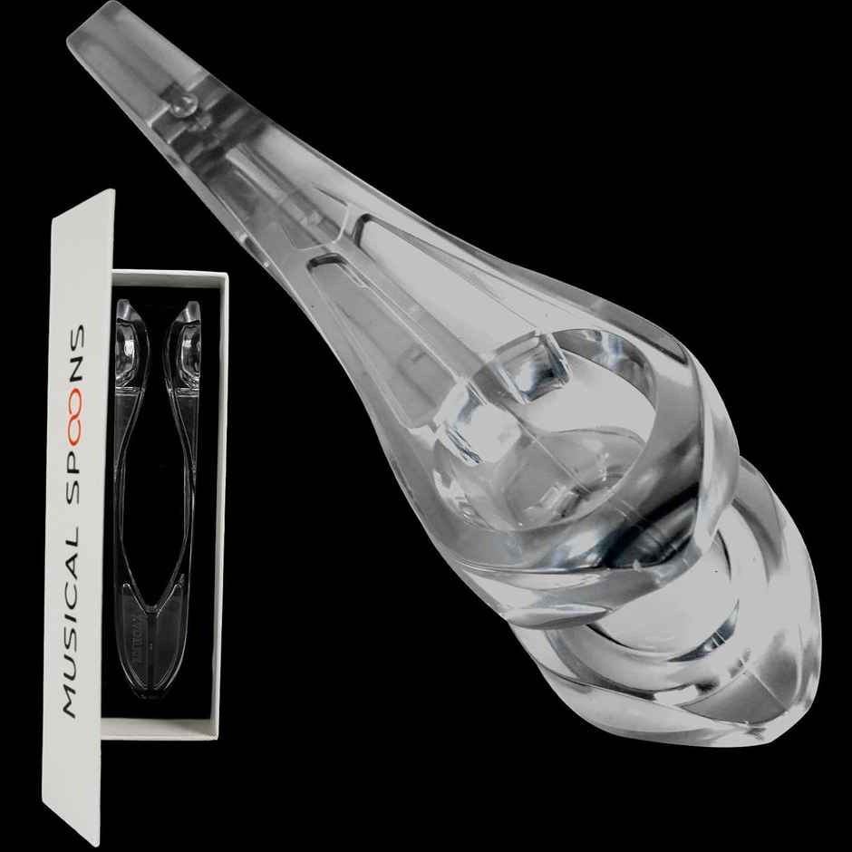 Kadence Musical Spoons | Hand Percussion Instrument | Crystal Clear Design | 9 Inch
