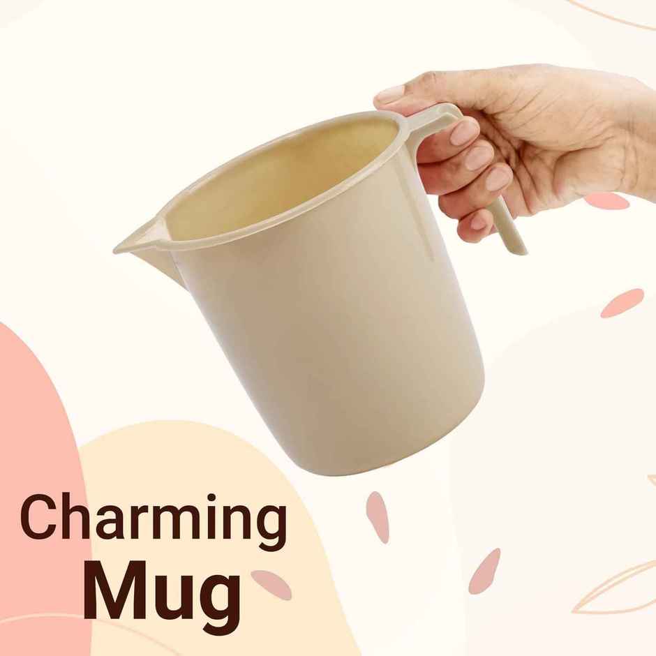 Kuber Industries Tub-Bucket with Mug Bathroom Combo Set|Set of 3|Beige