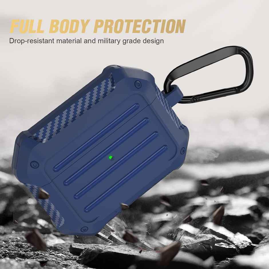 Sounce AirPods Pro Case Cover with Keychain | Military|Grade Shockproof Protective Case Cover | Blue
