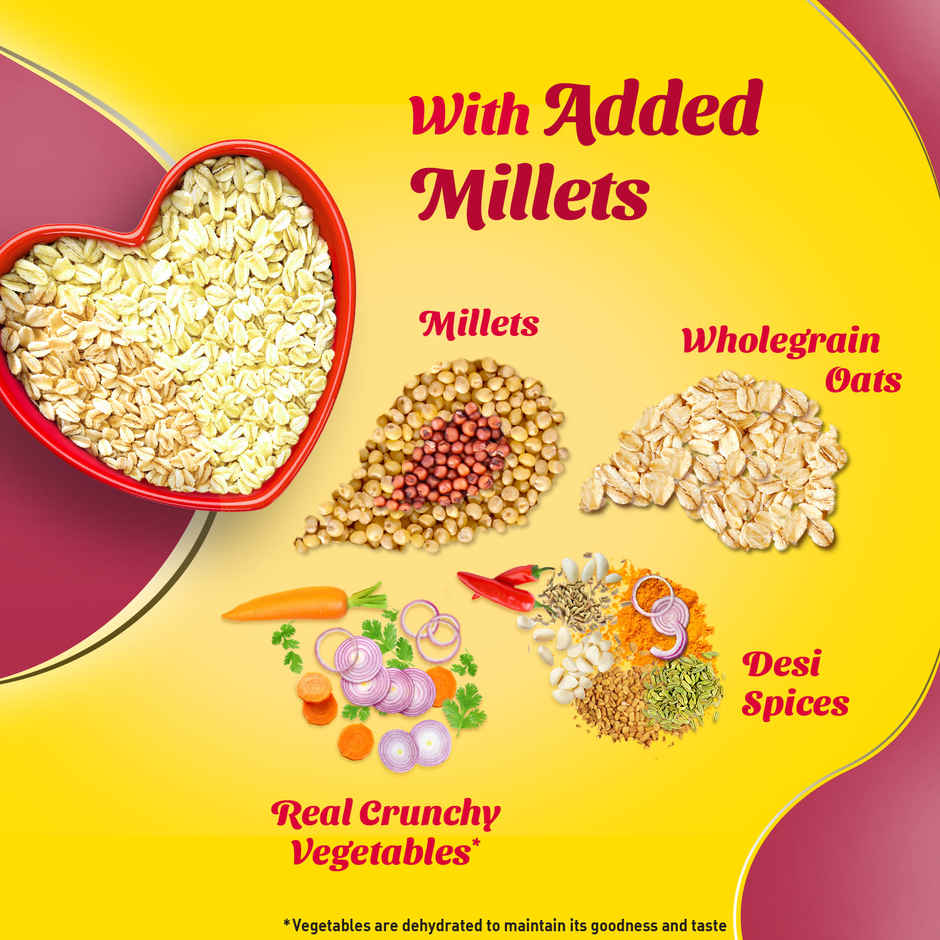 Saffola Masala Oats | Masala Coriander | Anytime Snack | Ready in 3 mins | Millets Goodness |500g