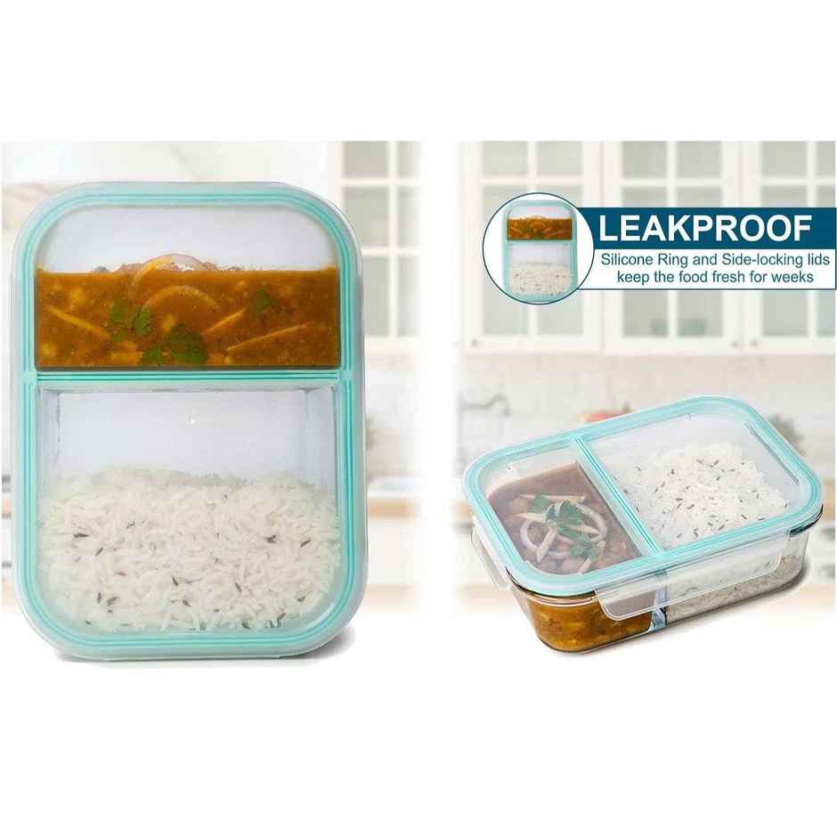 Signoraware Borosilicate Glass Lunch Box | 1000 ml | Clear | Glass Tiffin Box