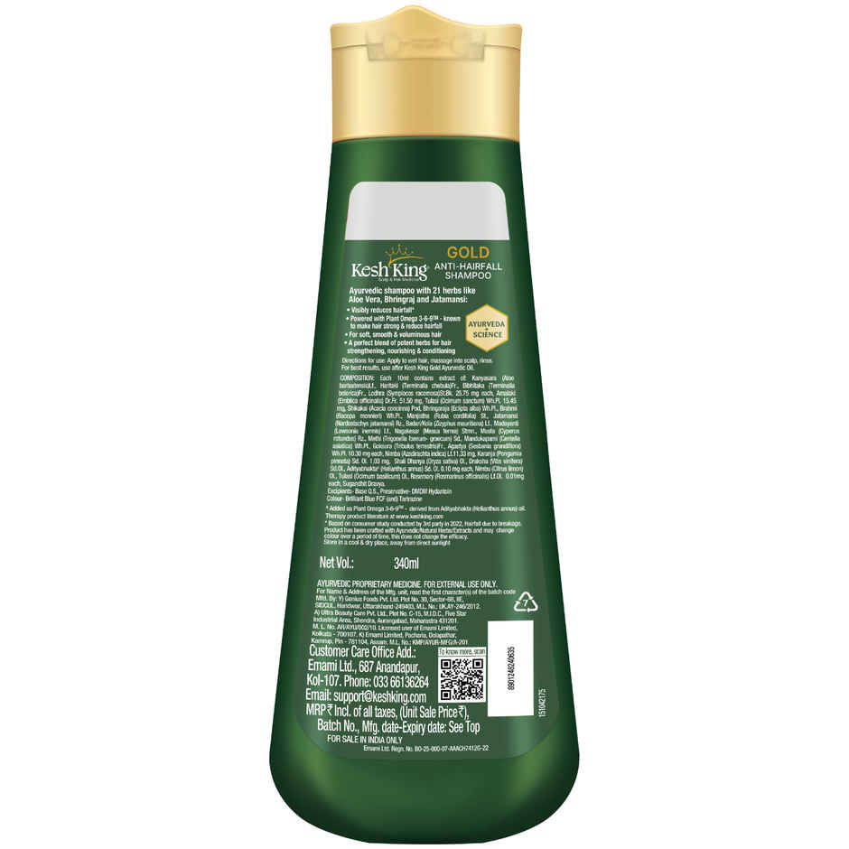 Kesh King Gold Anti Hairfall Shampoo | Reduces Hair Fall, Strengthens & Conditions Hair