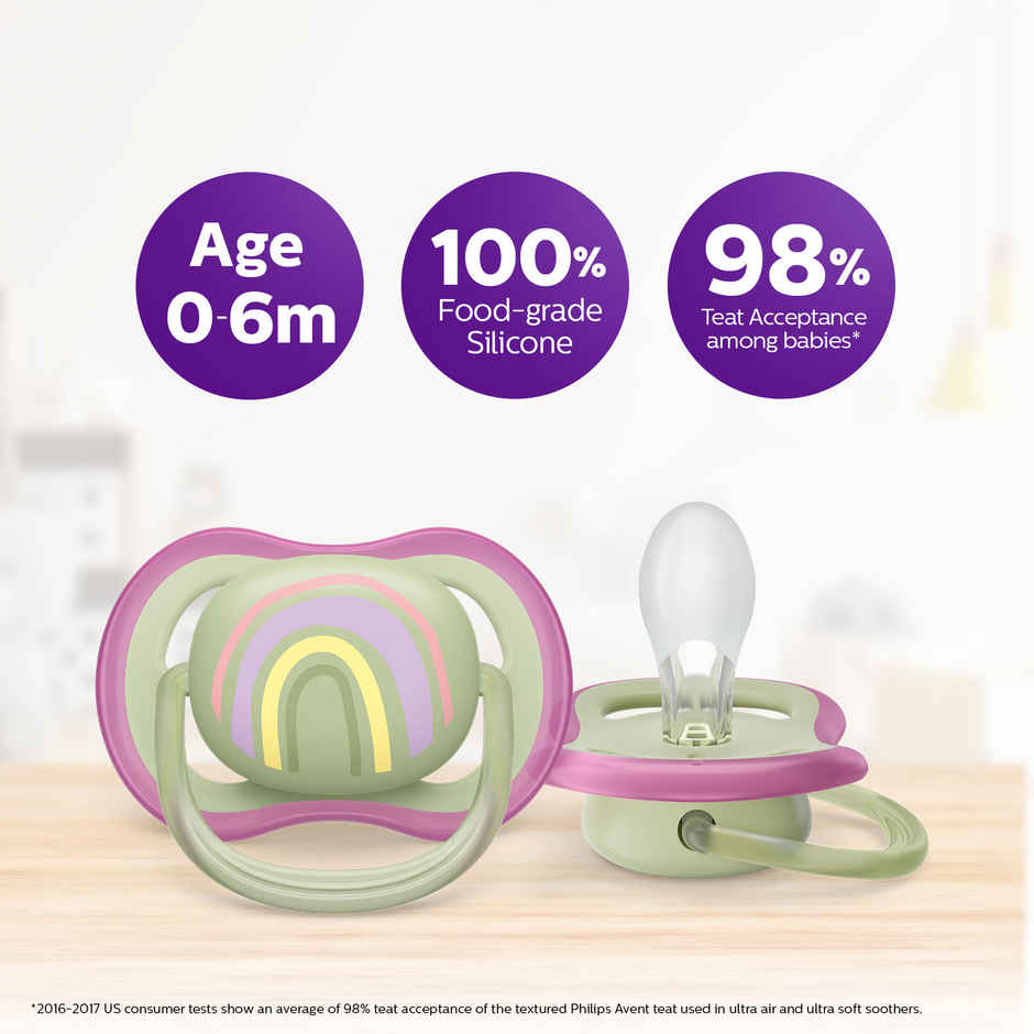 Philips Baby Care SCF085/59 SOOTHER AIR 0-6M Girl X2