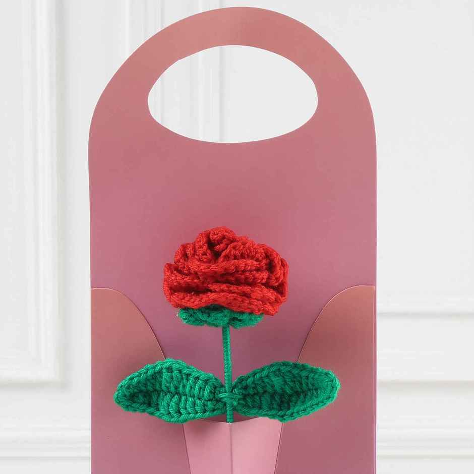 Forever Red Crochet Rose | Artificial Flower | Ideal for Gifting | FNP