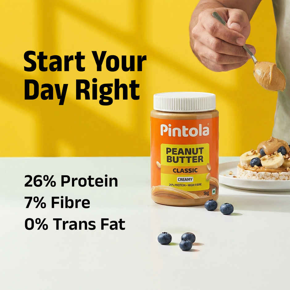 Pintola Classic Peanut Butter Creamy Original American Recipe With High Protein Fiber
