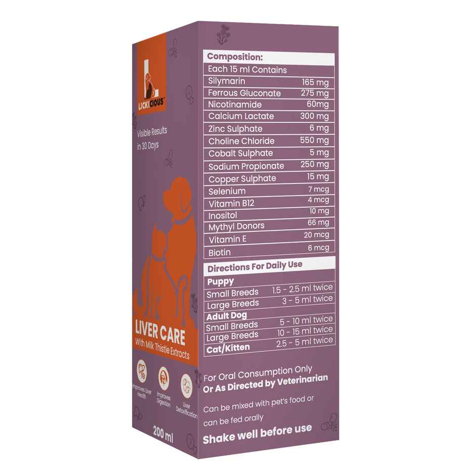 LICKICIOUS Liver Care Cat & Dog Supplement Syrup