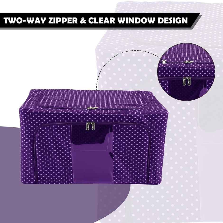 Kuber Industries 24 Liter Steel Frame Waterproof Parachute Cloth Storage Box | Blue