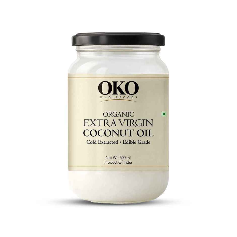 OKO Wholefoods Organic Extra Virgin Coconut Oil | Cold Pressed & Unrefined | Glass Bottle