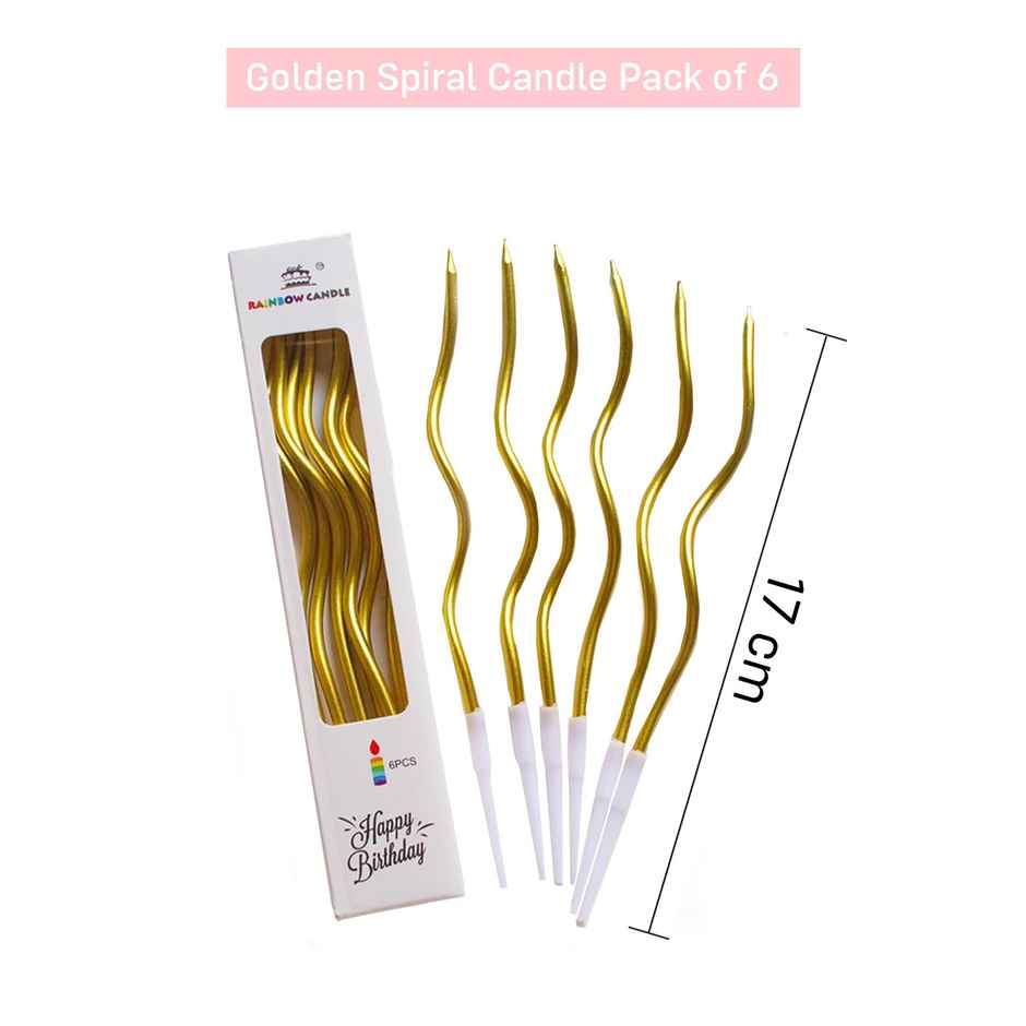 Party Propz Spiral Metallic Golden Cake Candles By Party Propz
