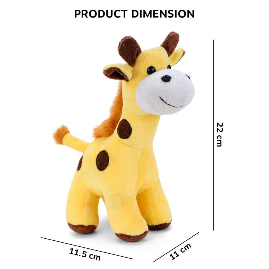 Webby Plush Standing Giraffe Soft Toys for Kids 22 CM (Yellow)