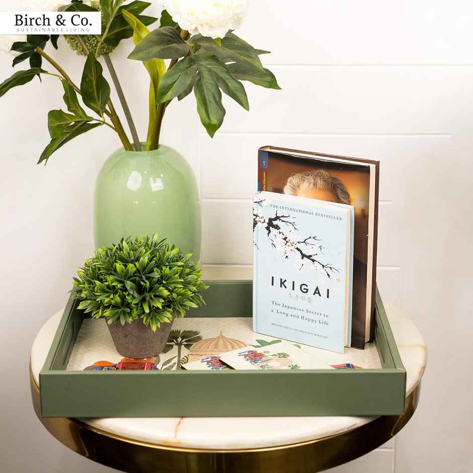 Birch & Co. Serving Tray - Royal Gaja With Four Free Matching Coasters