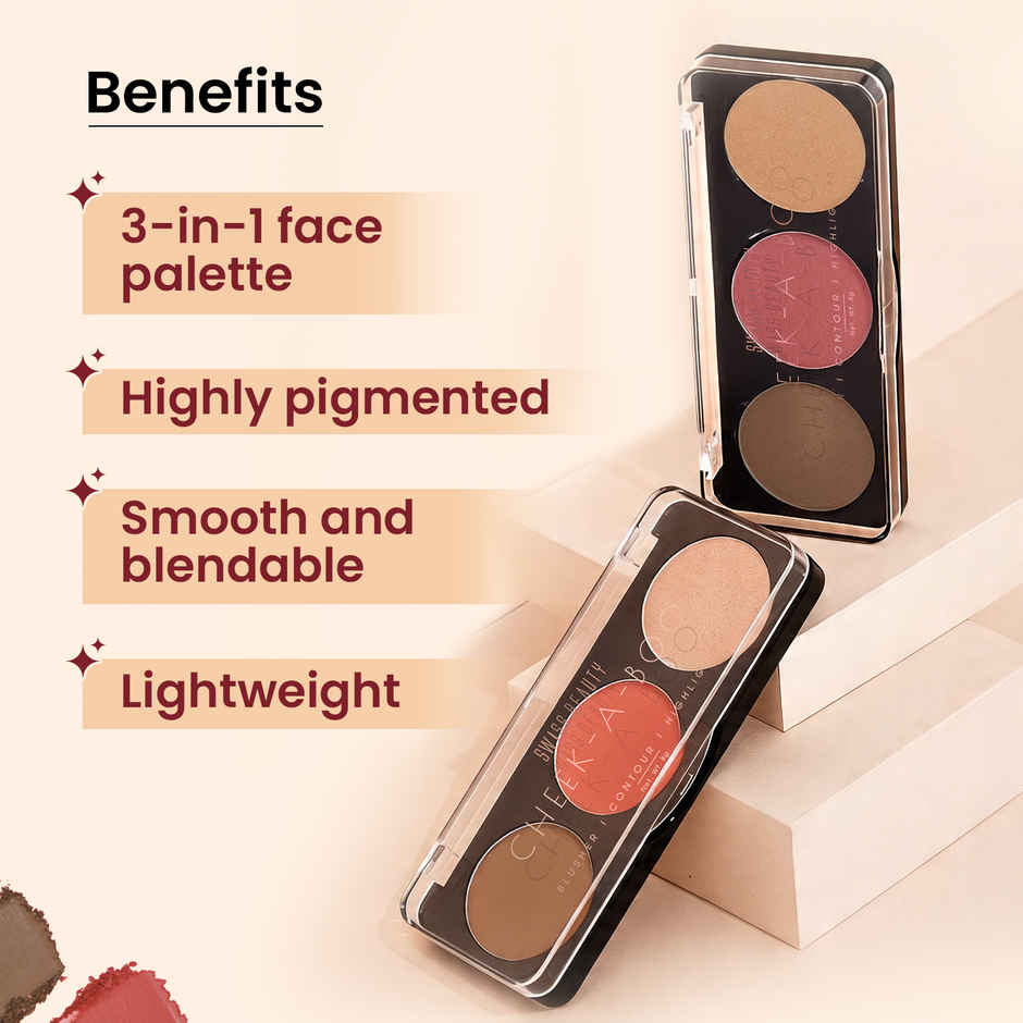 Swiss Beauty Cheek-A-Boo 3 In One Blusher Contour And Highlighter | 3