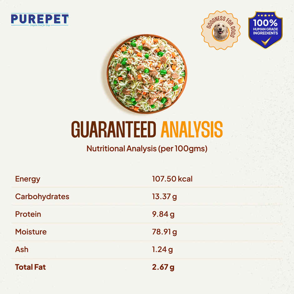 Purepet Fresh Wet Dog Food Day Meal Biryanis | High Protein No Preservatives